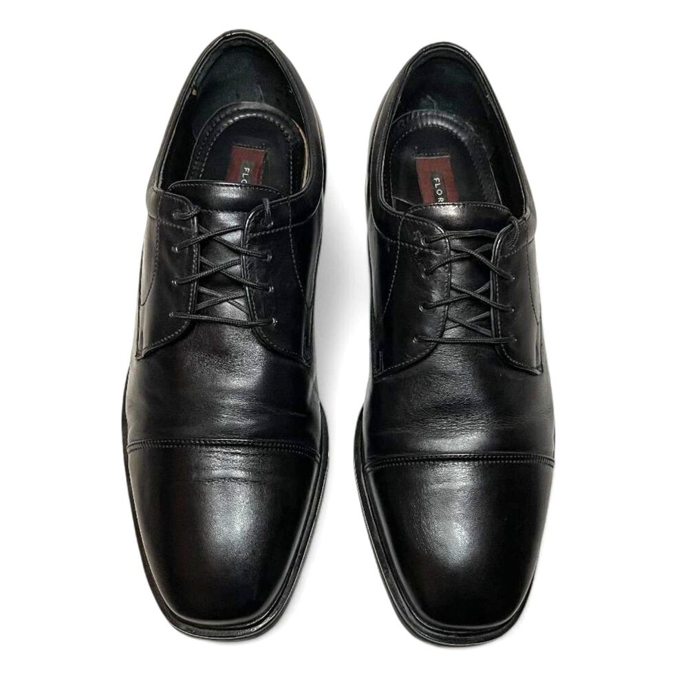 FLORSHEIM Men's Black Leather Cap Toe Oxford, Size 12D - Picture 3 of 10